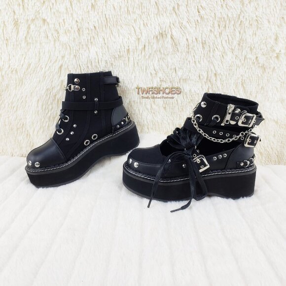 Emily Cut Out Platform Sandal Boots Goth Punk Ankle Boots